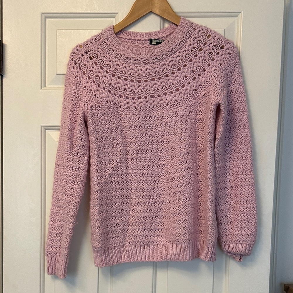 Ralph Lauren Light Pink Crochet Sweater